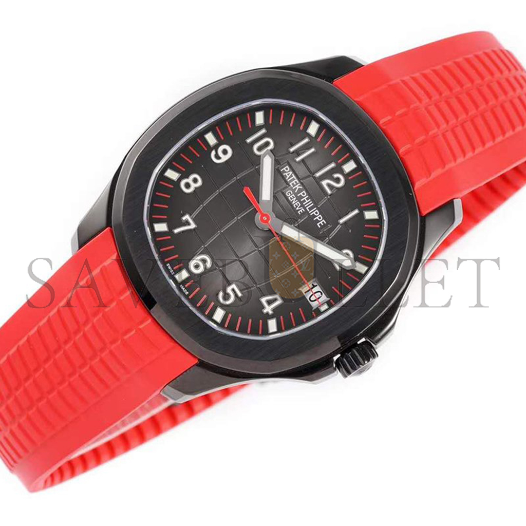 PATEK PHILIPPE AQUANAUT‘BLACK VENOM’BLACK DIAL ON RED RUBBER STRAP40MM  WATCH 5167A